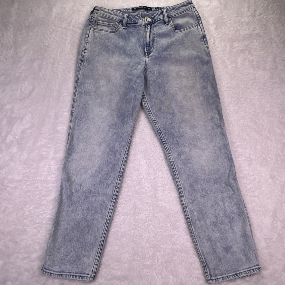 Hollister Womens Plus 15R Ultra High Rise Mom‎ Jean 32x27 Light Wash Stretch